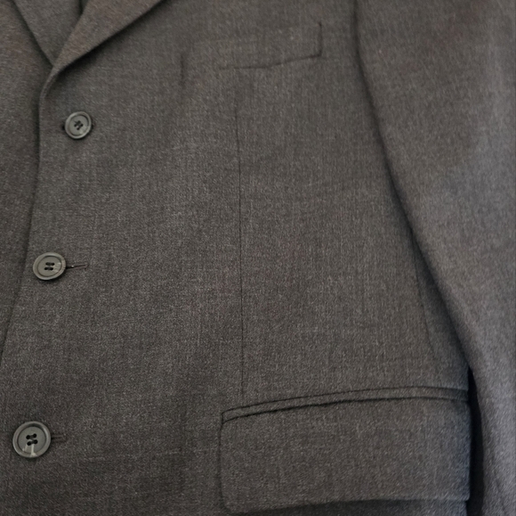 Joseph Feiss International Grey Pure Wool 3 Button Blazer Jacket 44R Preppy Y2K - Picture 5 of 12
